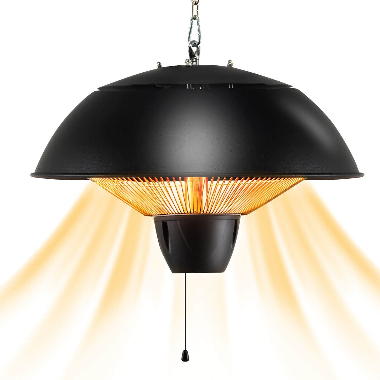 Black Hanging Patio Heater 1500W Ceiling Mounted Outdoor Infrared Heater
